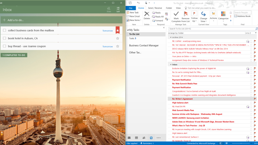 Wunderlist and outlook
