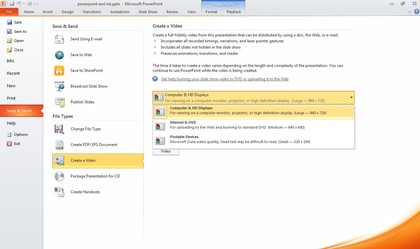 powerpoint save video