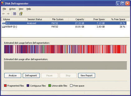 Disc defrag