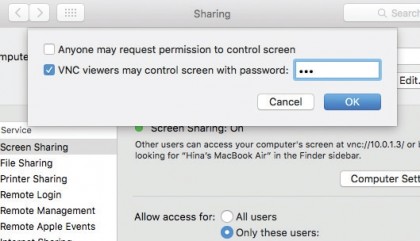 1. Turn on Screen Sharing