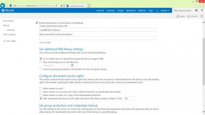office 365 encrypt SharePoint