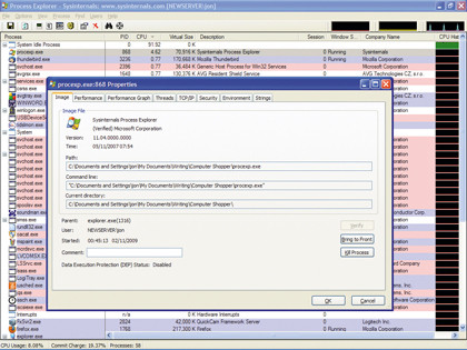 Process expolorer verify