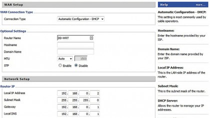 Router settings