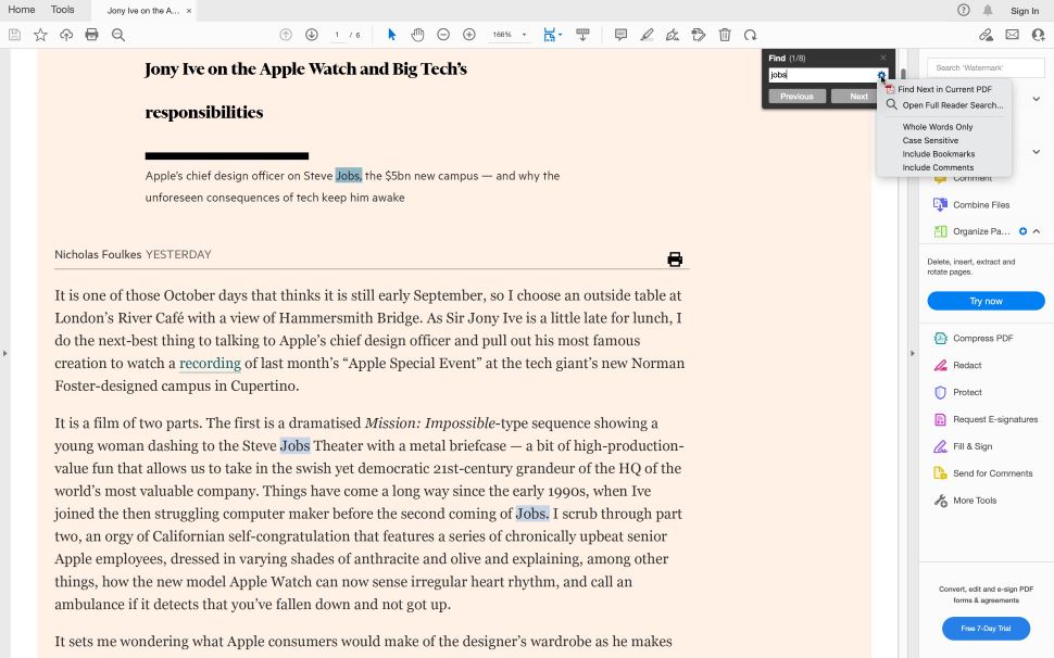 Searching is simple in Reader DC