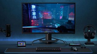Corsair Xeneon 32QHD165 on a gamimng setup