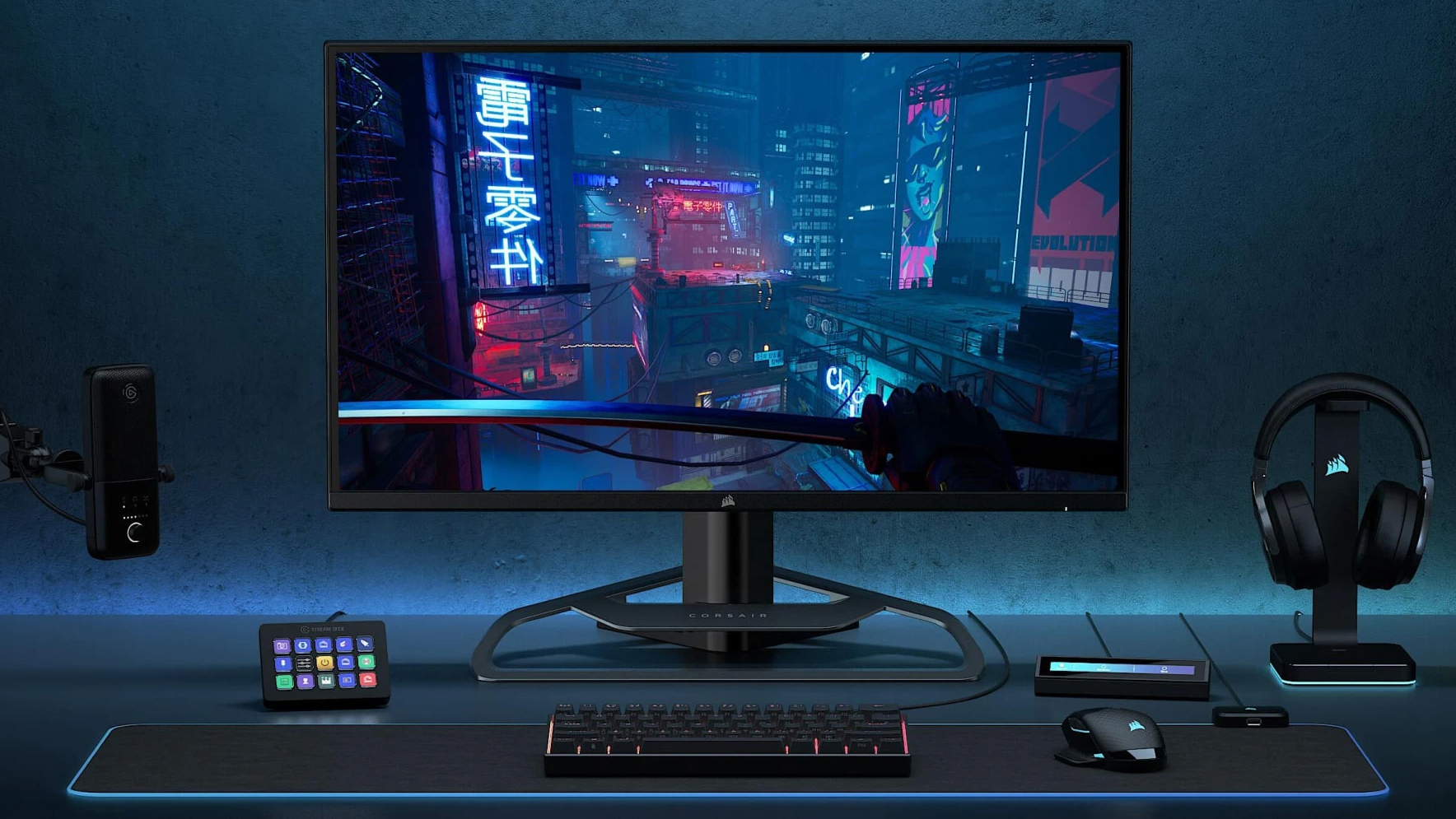 Corsair Xeneon 32QHD165 on a gamimng setup