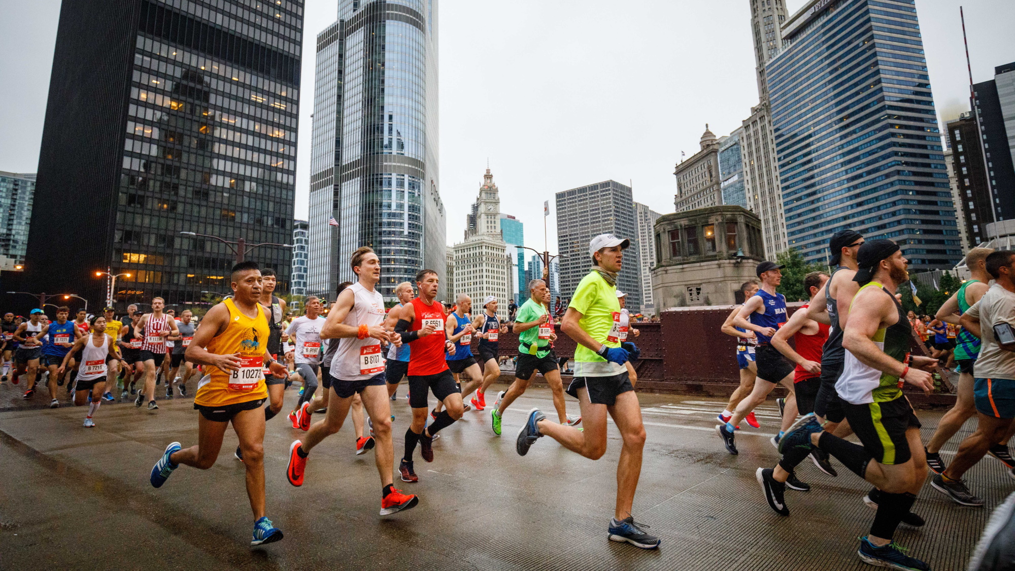 Runners during the Chicago Marathon