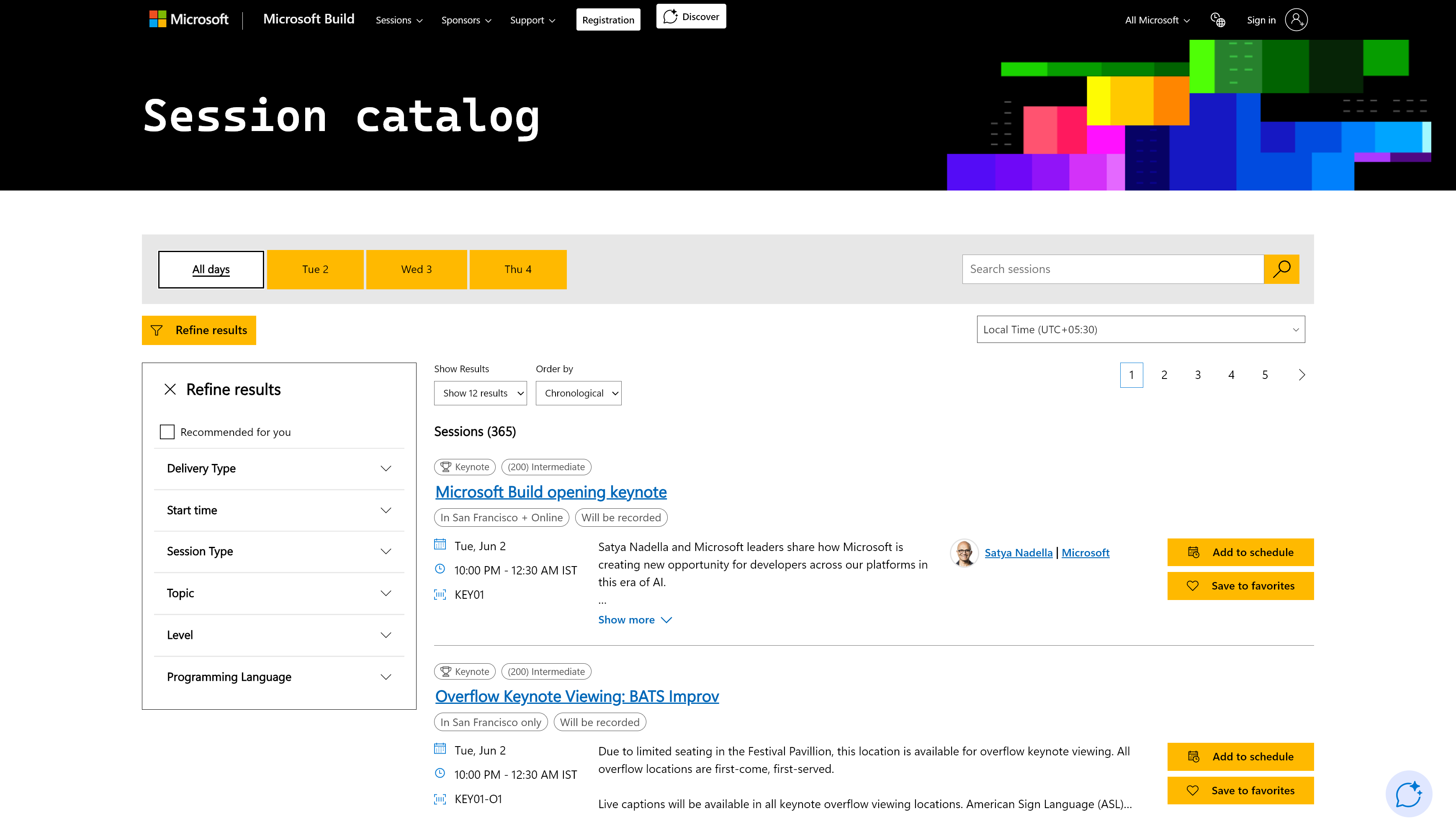 Microsoft Build 2026 session catalog