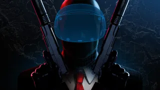 Agent 47 wearing the PSVR 2 headset