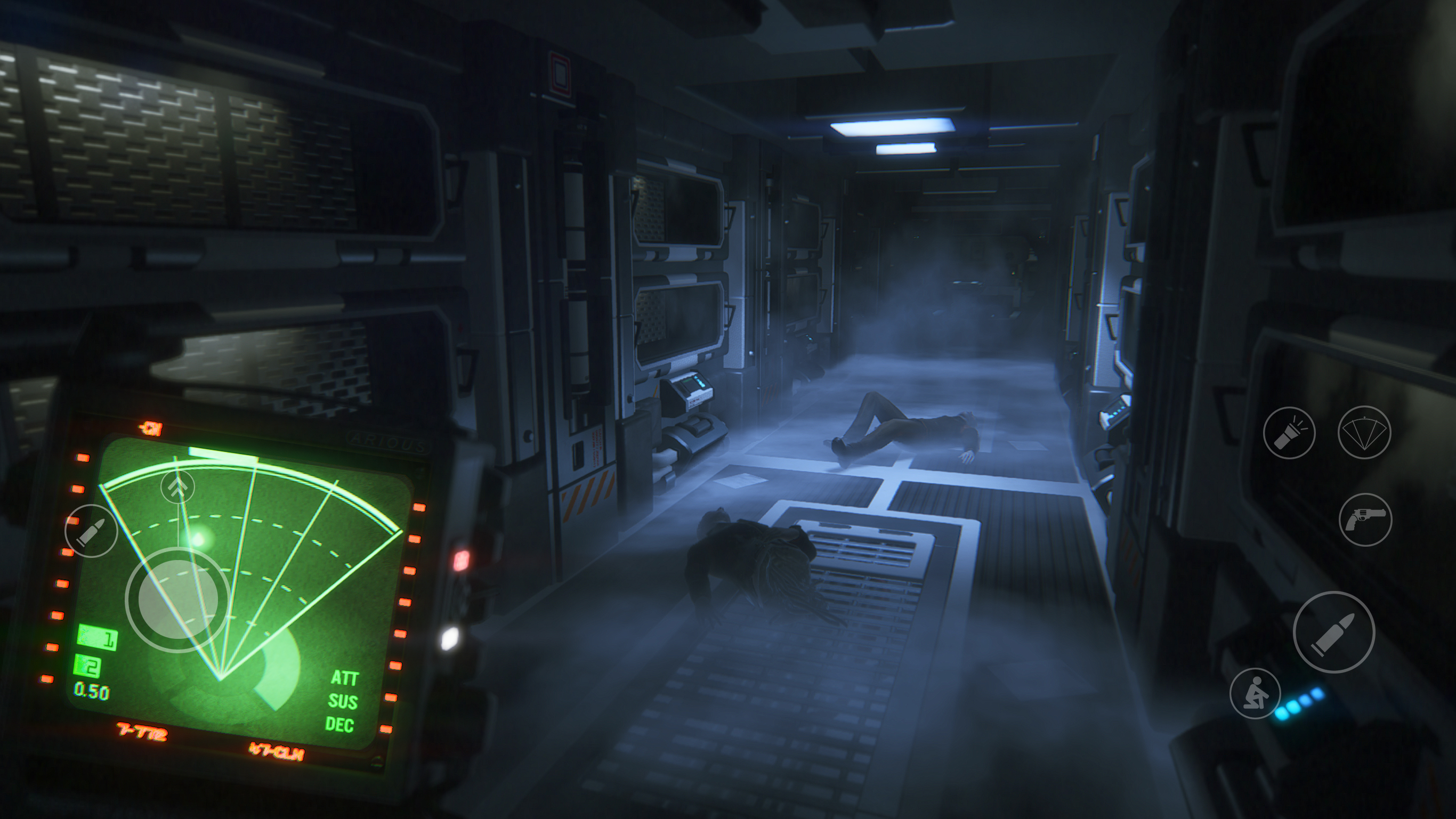 A screenshot showing Alien: Isolation on iPad