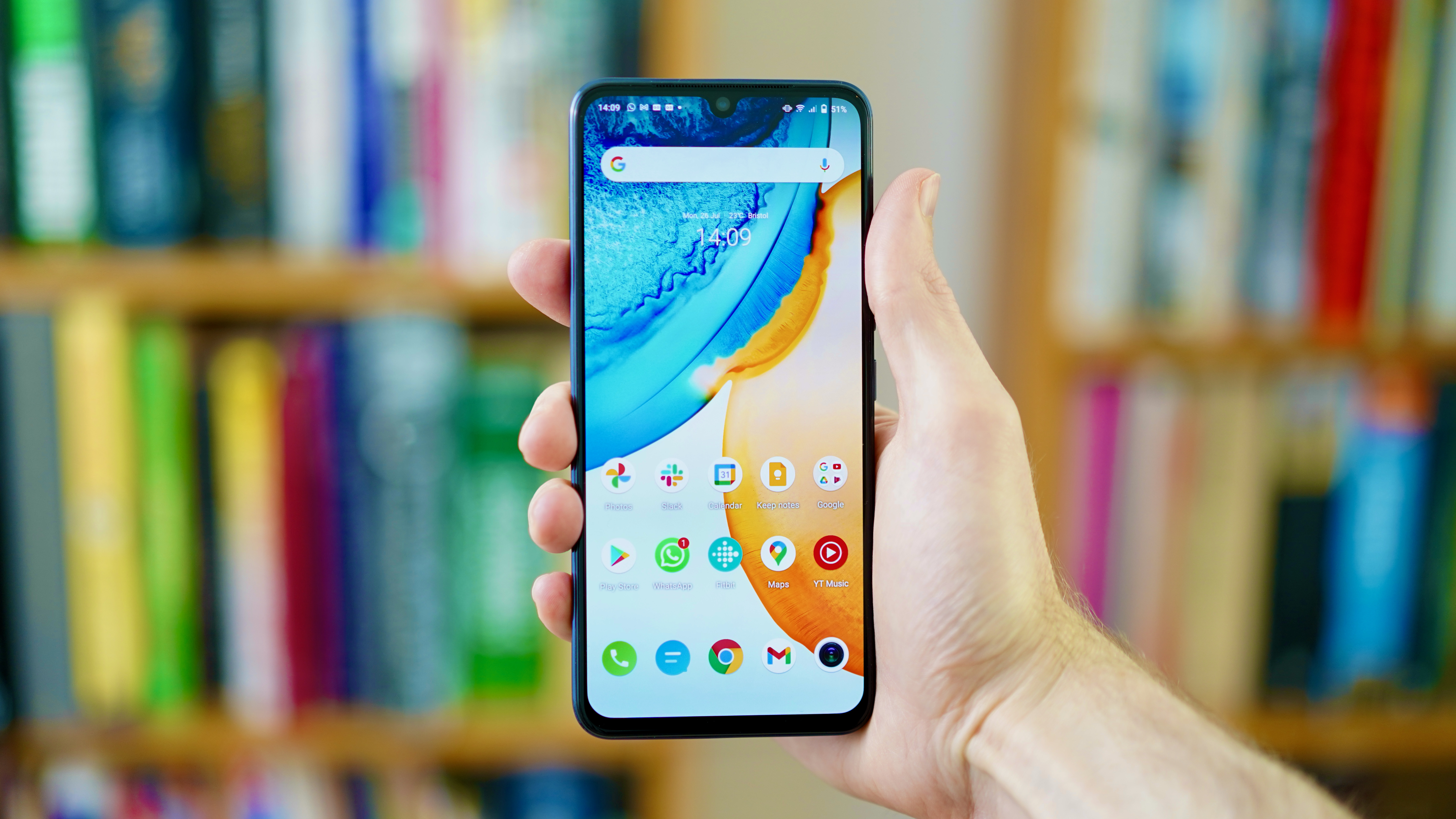 A photo of the Vivo V21 5G in someone's hand