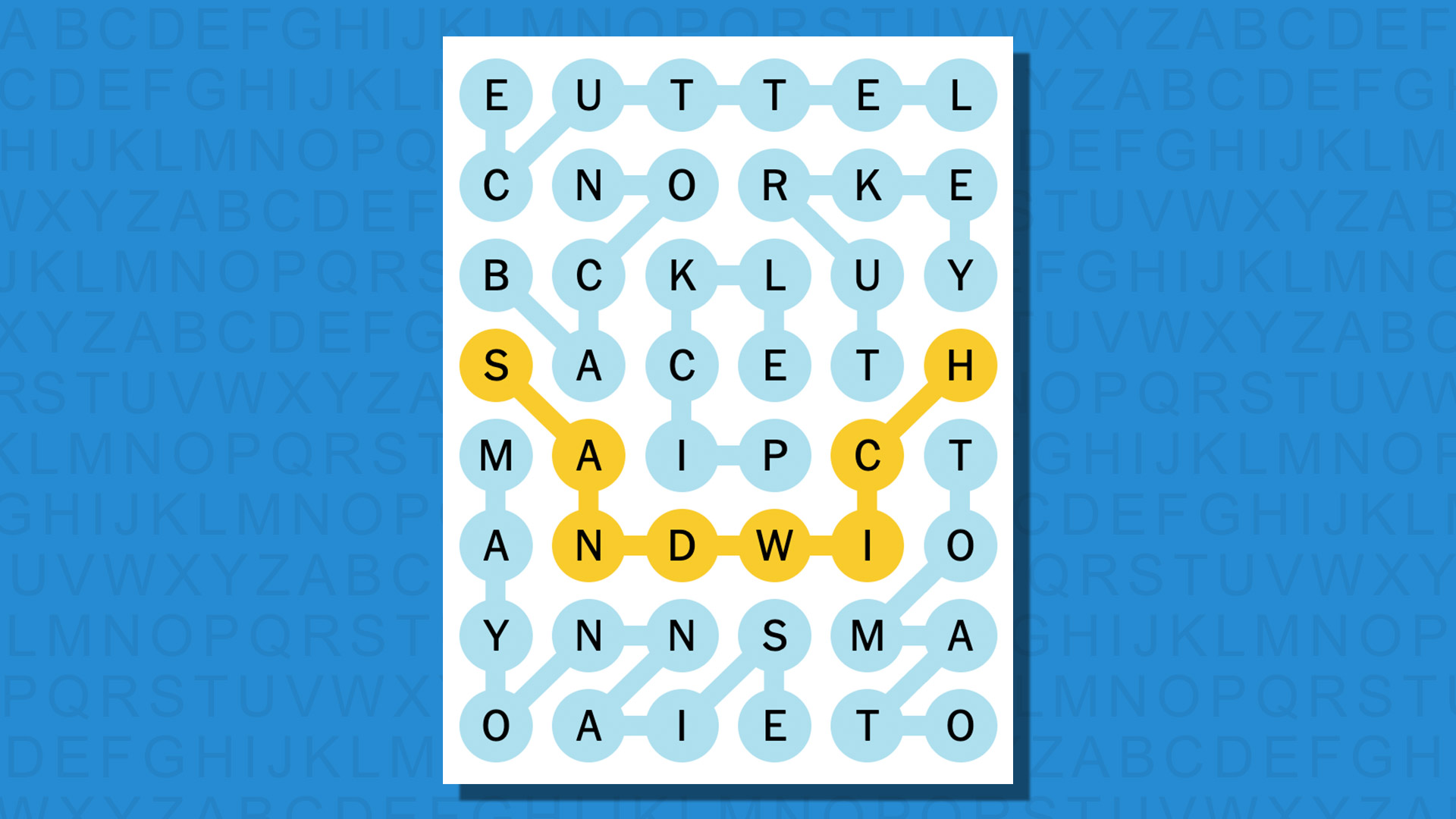 NYT Strands answers for game #42 on a blue background