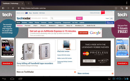 Telstra 4G tablet browser