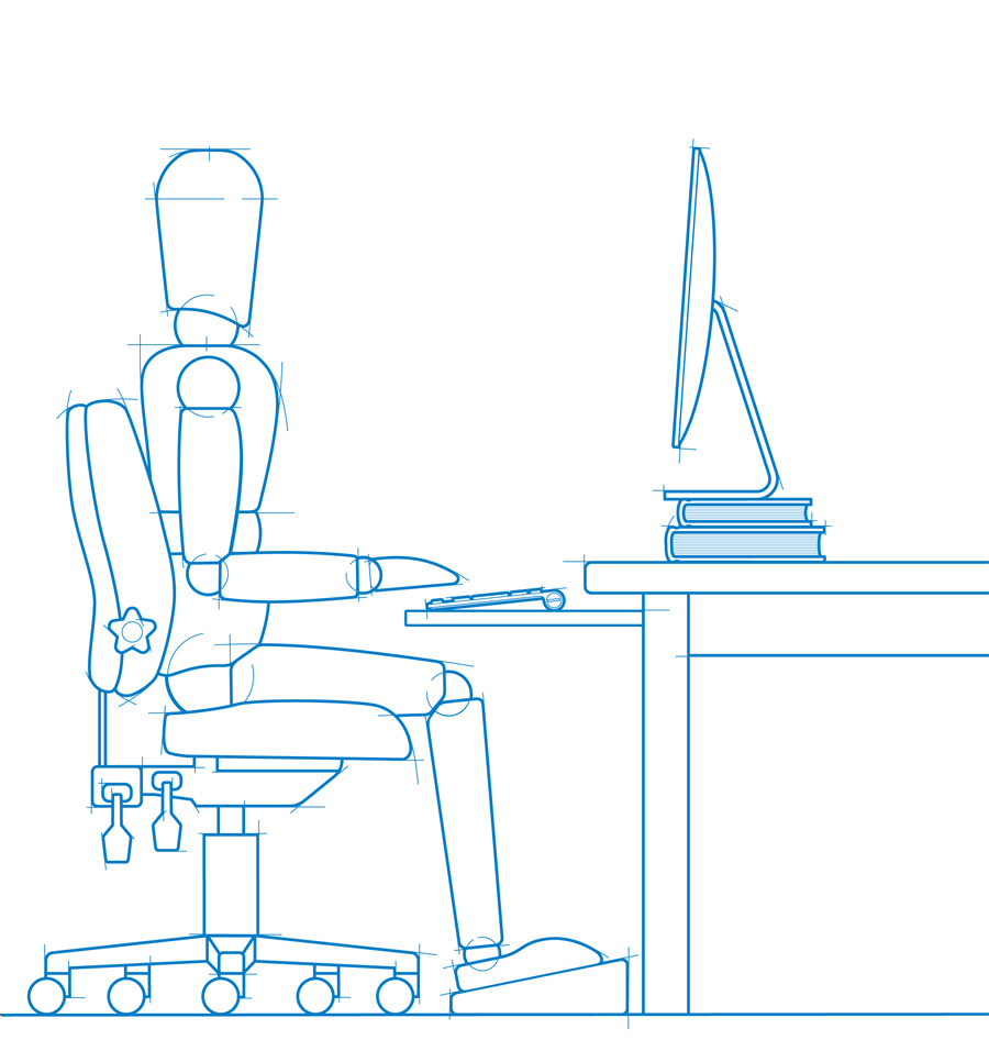 Make sure you're sat comfortably and at the right height
