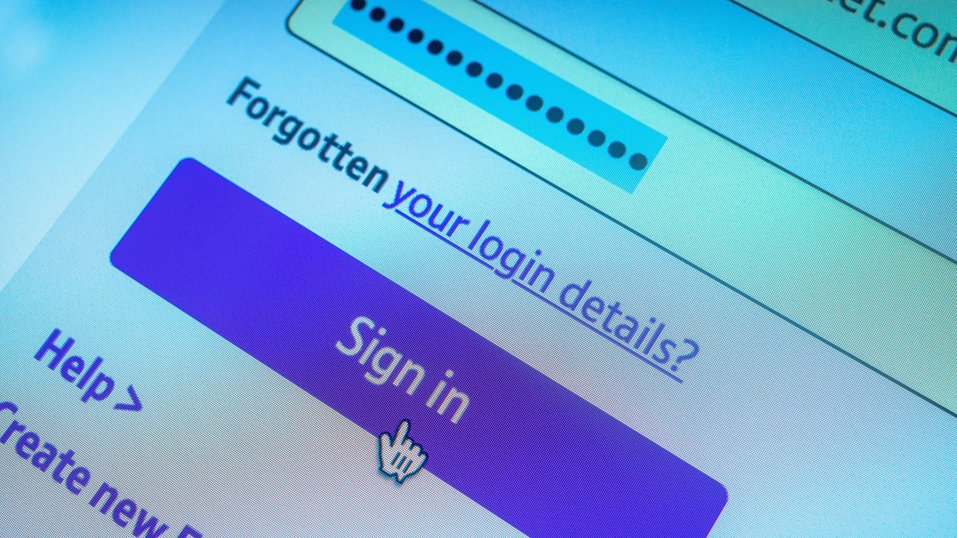 A zoomed-in picture of a computer screen displaying a login window with a password typed in