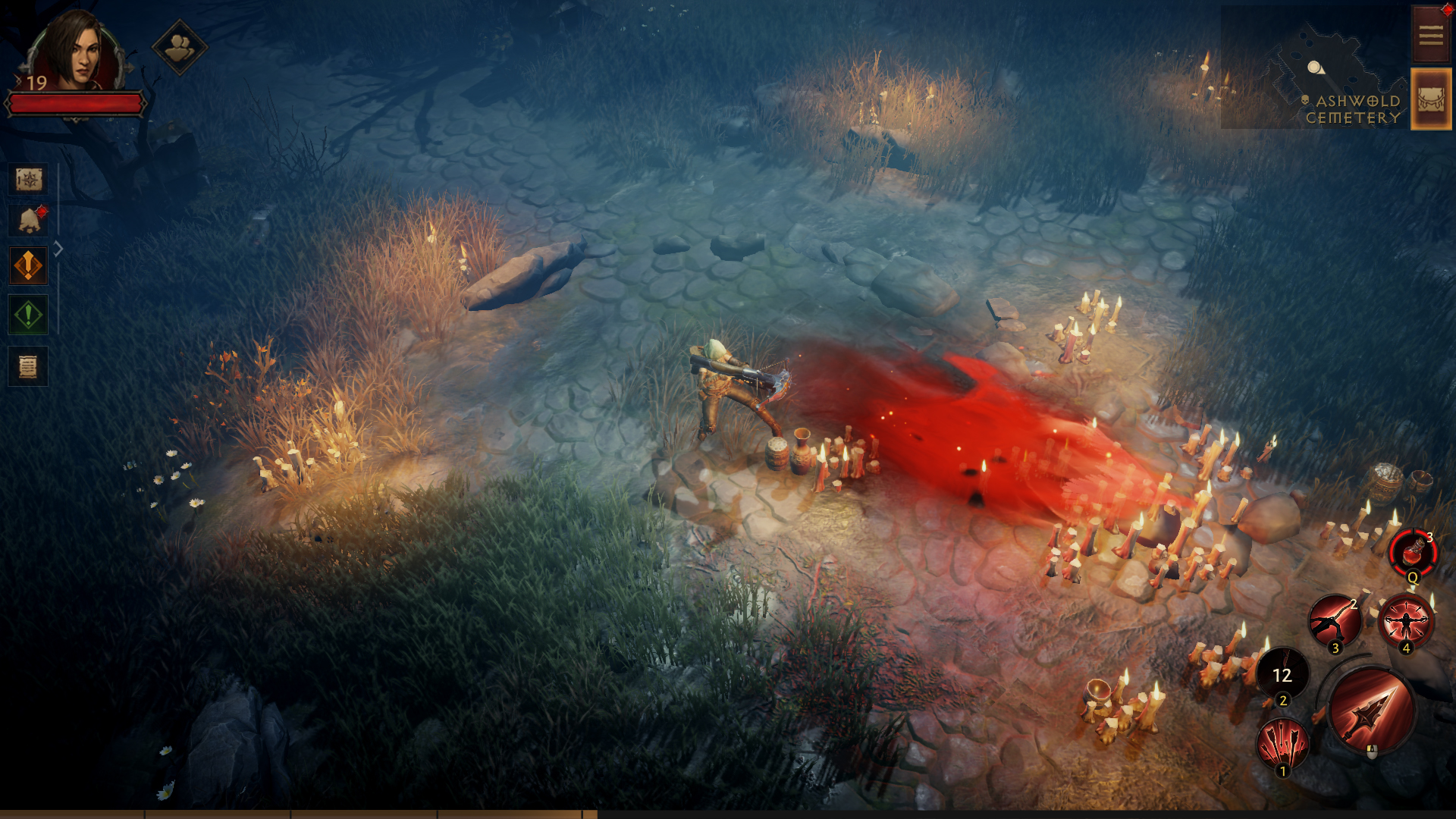 A Diablo Immortal Demon Hunter using knockback shot