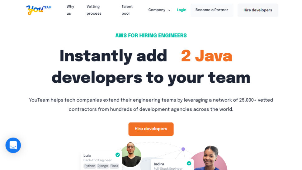 YouTeam website screenshot.