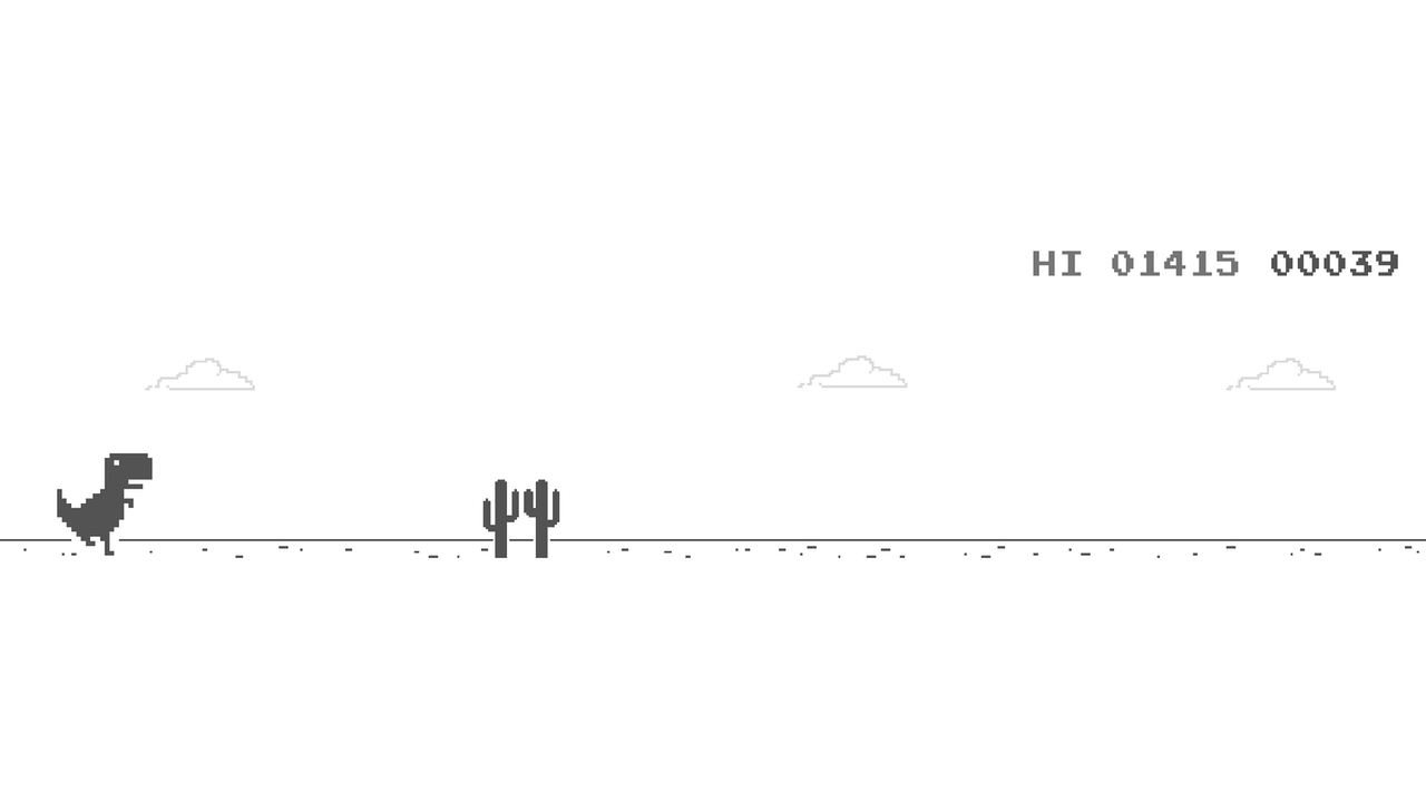 screenshot of google dinosaur game