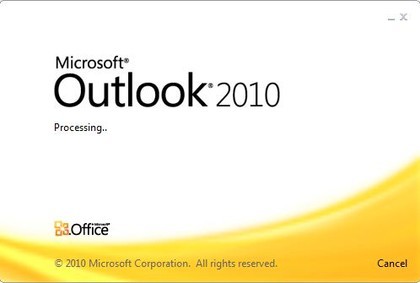 outlook 2010 splash