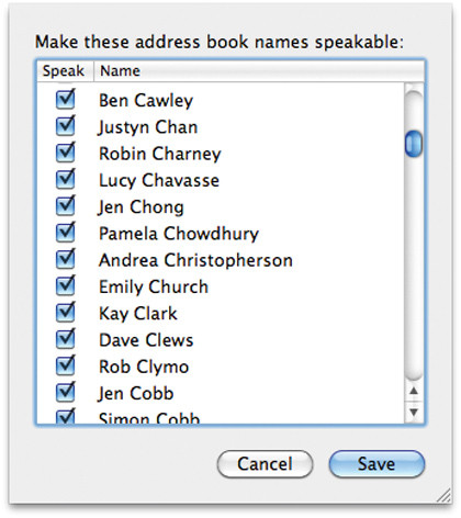 contact list