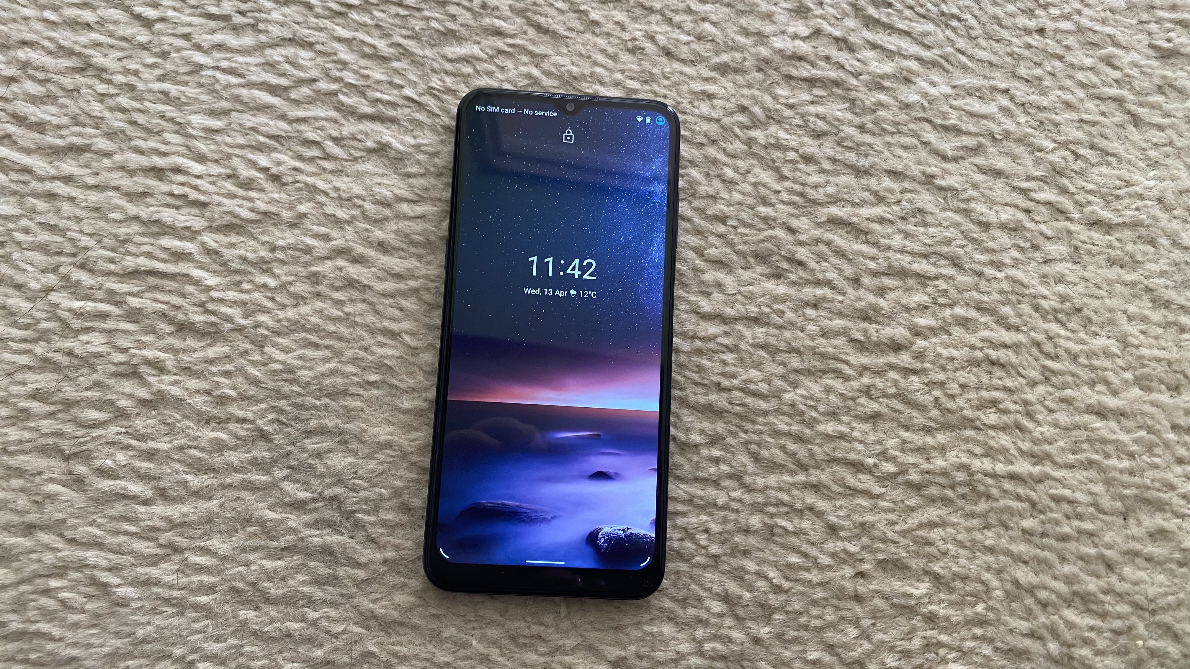 The Nokia G11 from the front, with the screen on