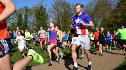 Participants running during park run