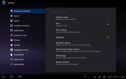 android settings