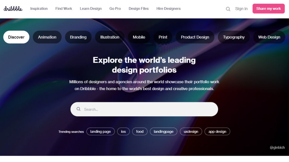 Dribbble website screenshot.