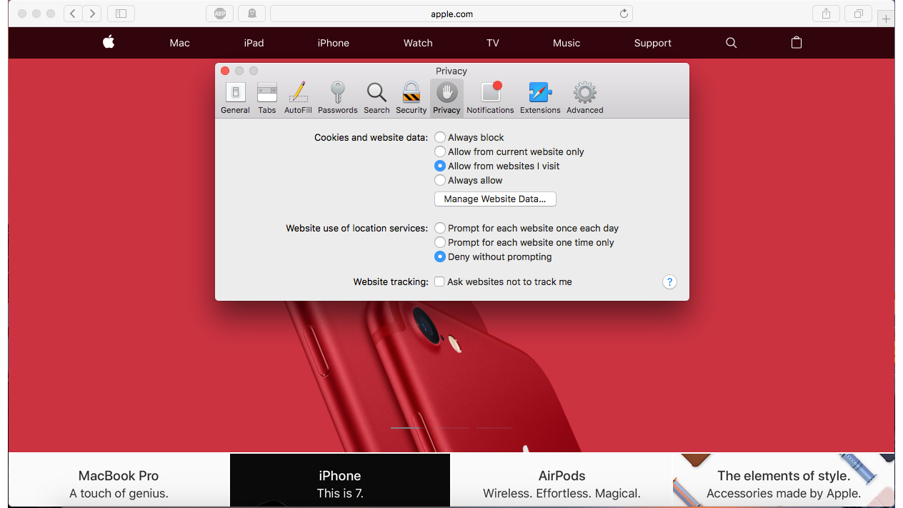 6. Disable location services
