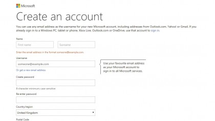 Create a Microsoft account