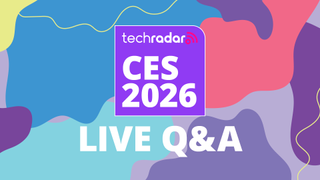 TechRadar CES 2026 logo on a colourful patterned background with the words LIVE Q&A below the logo