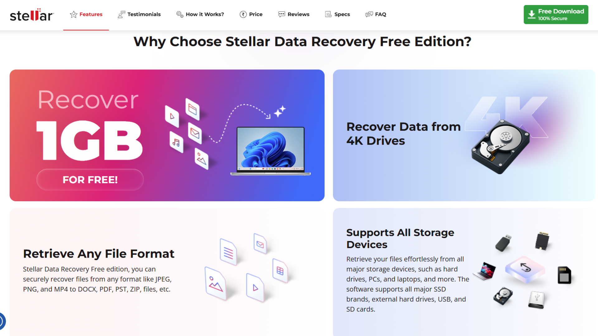 Stellar homepage showing free offerings