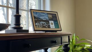 Amazon Echo Show 15 on a living room table