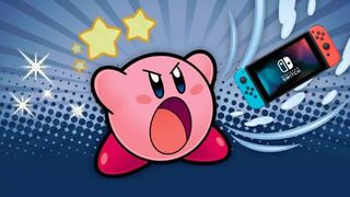 Kirby inhaling a Nintendo Switch