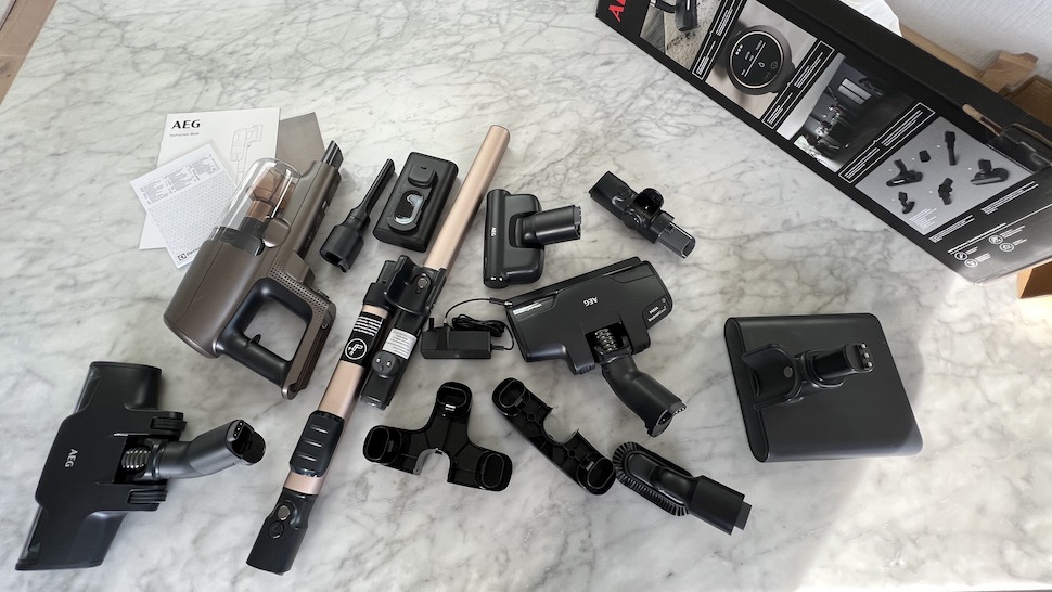 AEG Ultimate 8000 cordless vacuum being tested on floors