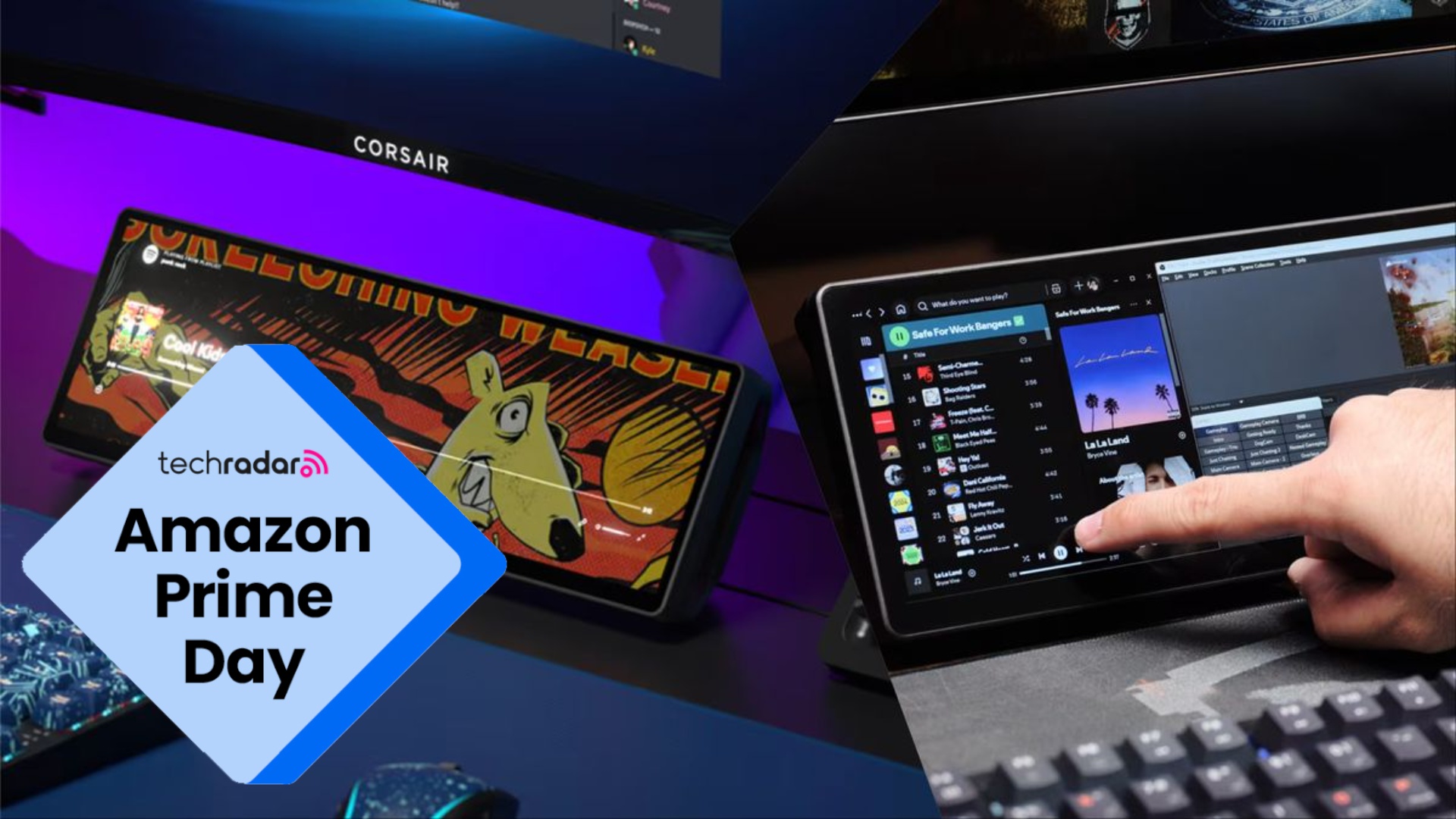 corsair xeneon edge with Amazon Prime Day logo