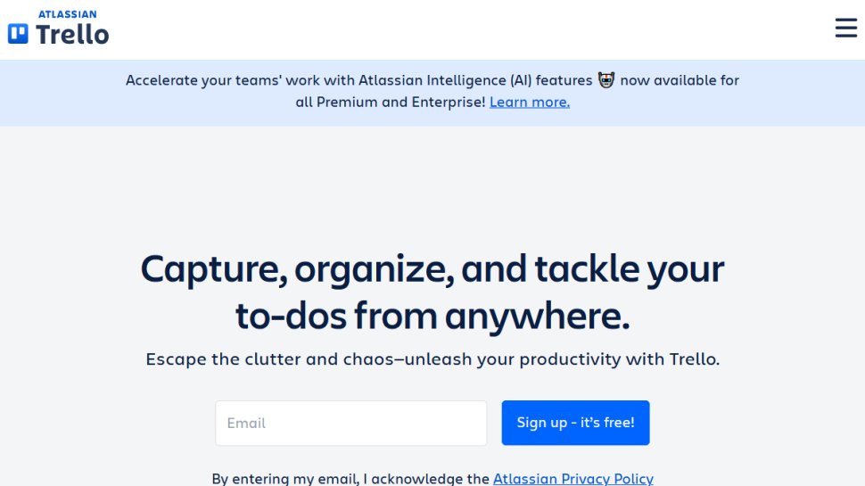 Trello website screenshot (November 2025).