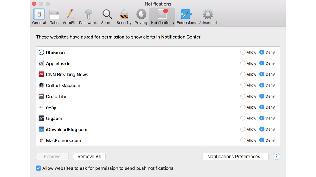 Safari Notifications
