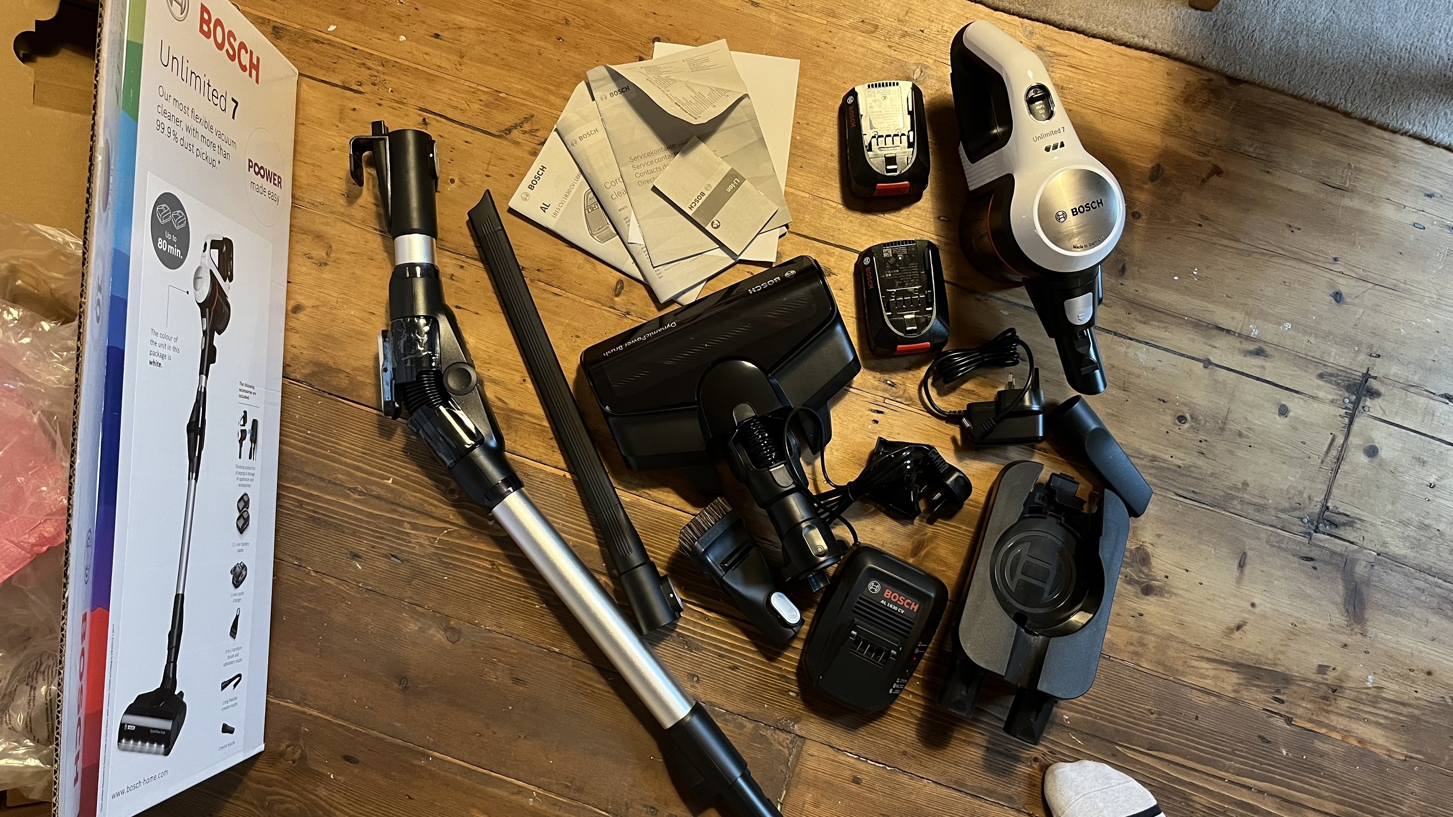 bosch unlimited 7 unpacked on the floor