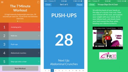 iPhone 6, iPhone 6 Plus, iOS 8, Health Kit, RunKeeper, 7 Minute Workout, MotionX 24/7, iOS Health app, Jawbone UP, Carrot Fit, WebMD, Sick Weather
