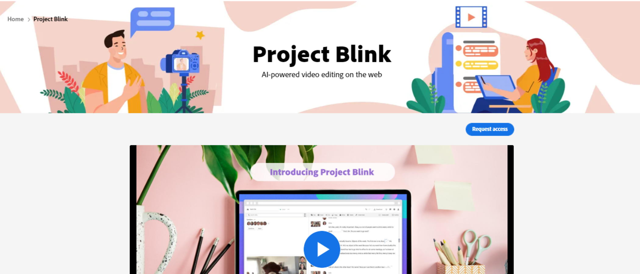 Adobe Labs' Project Blink video editor in action