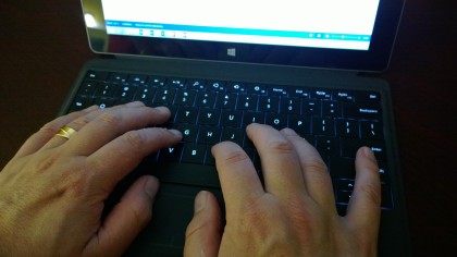 The Surface 2 Type Cover in action