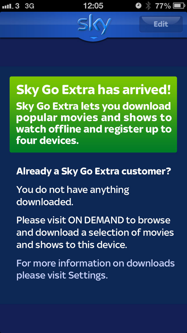 Sky Go Extra splash
