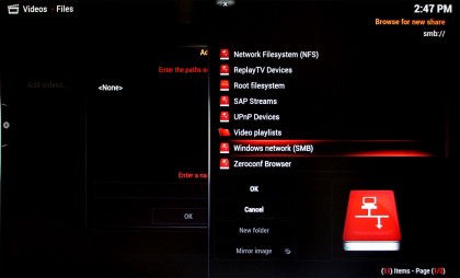 Raspberry Pi XMBC bundle - adding media source