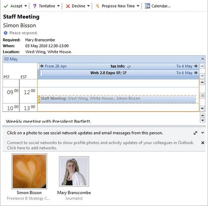 outlook calendar 2010