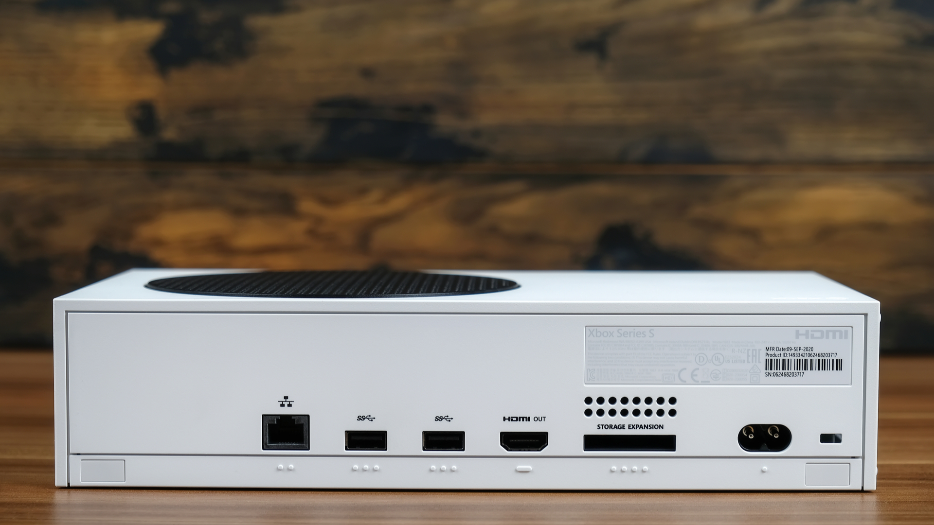 Back of an Xbox Series S showing the ports