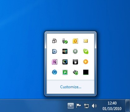 System tray
