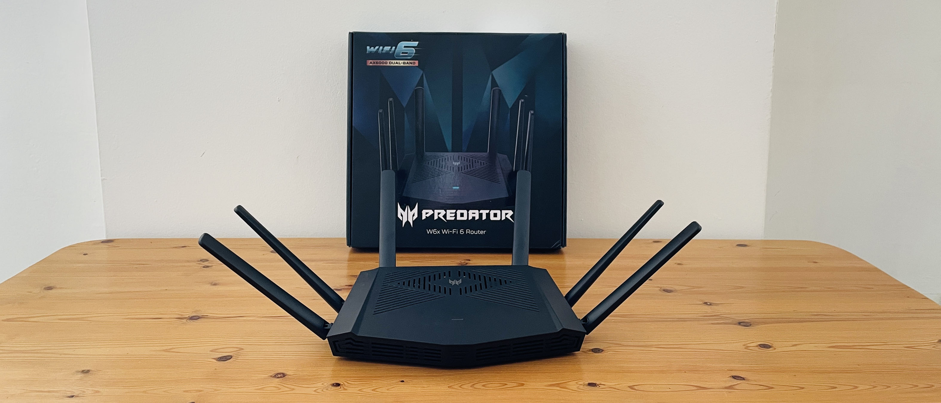 Acer Predator Connect W6x on a wooden table