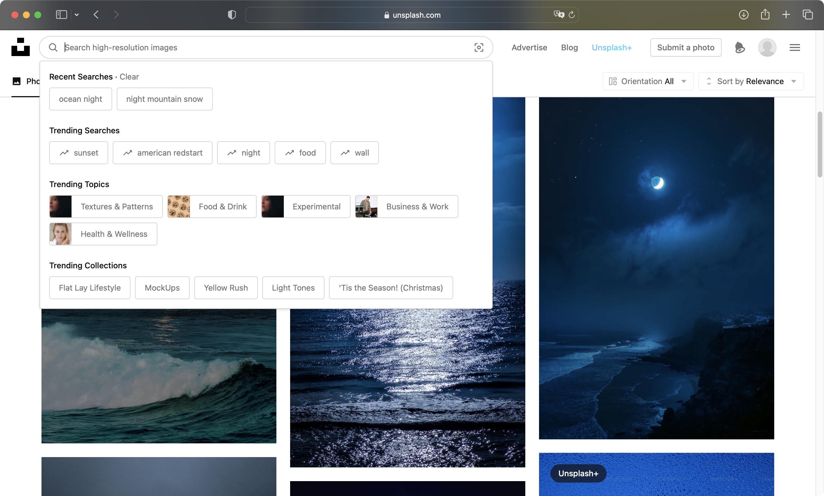 Using free stock photo site Unsplash