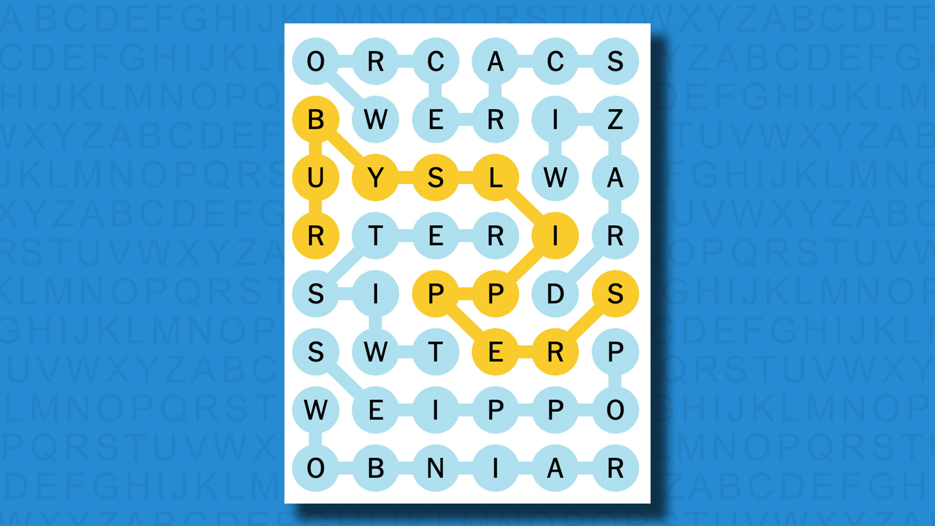 NYT Strands answers for game 89 on a blue background